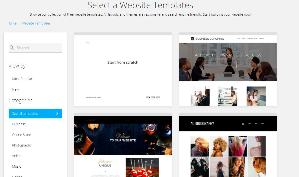 webstarts templates