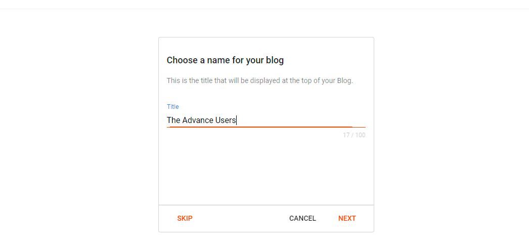 blogger create name for blog