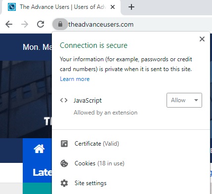 https in chrome browser with padlock